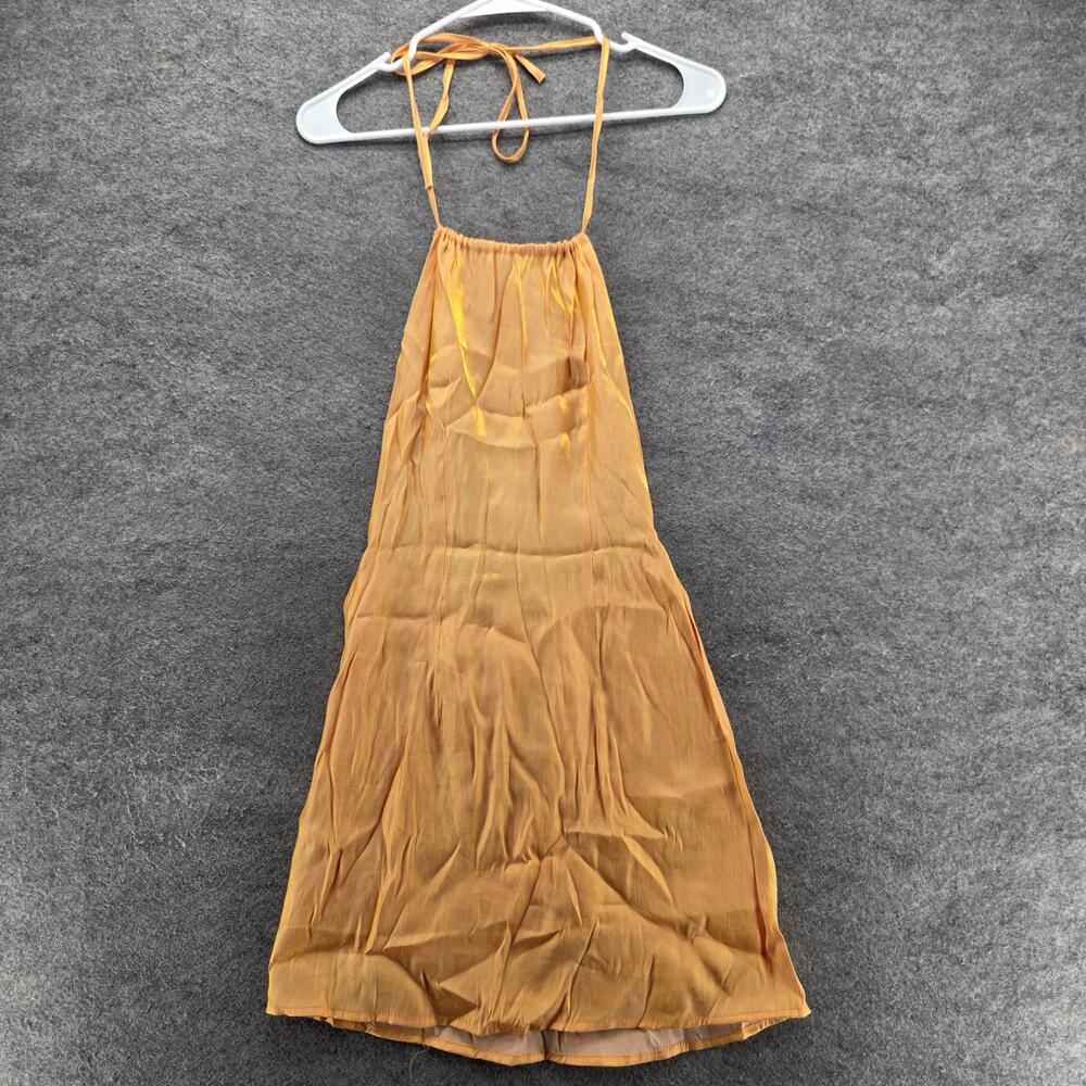 Peppermayo Dress Womens US 0 Mango Shimmer Love Lessons Mini Halter Backless